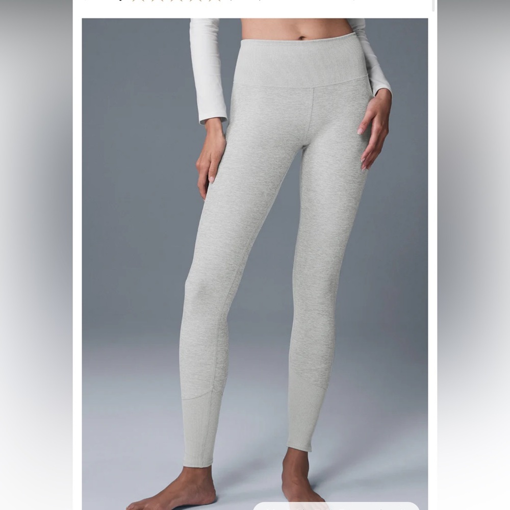 Alo Yoga High-Waist Alosoft Lounge Legging Heather Grey Size XS